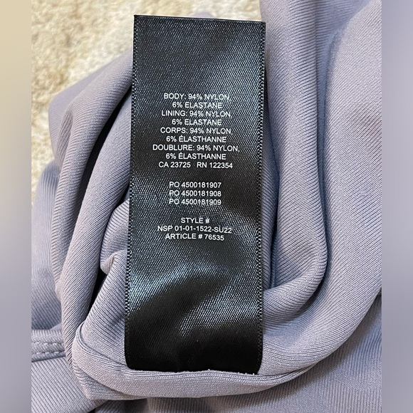 Babaton Aritzia purple grey high neck snap button bodysuit women’s size medium - Picture 8 of 8